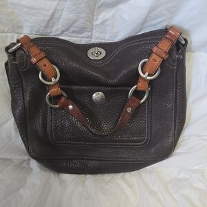Chic Dark Brown Leather Shoulder Bag